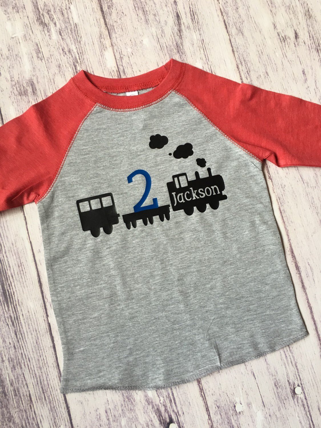 Train 2nd birthday shirt - Purple Elephant MS