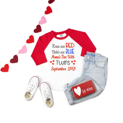 Valentine's Twin Pregnancy Announcement shirt, Promoted to Big Brother - Purple Elephant MS